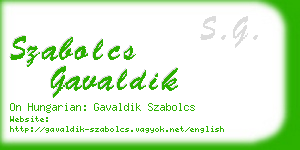 szabolcs gavaldik business card